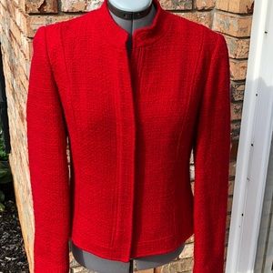 Louben cherry red tweed jacket EUC